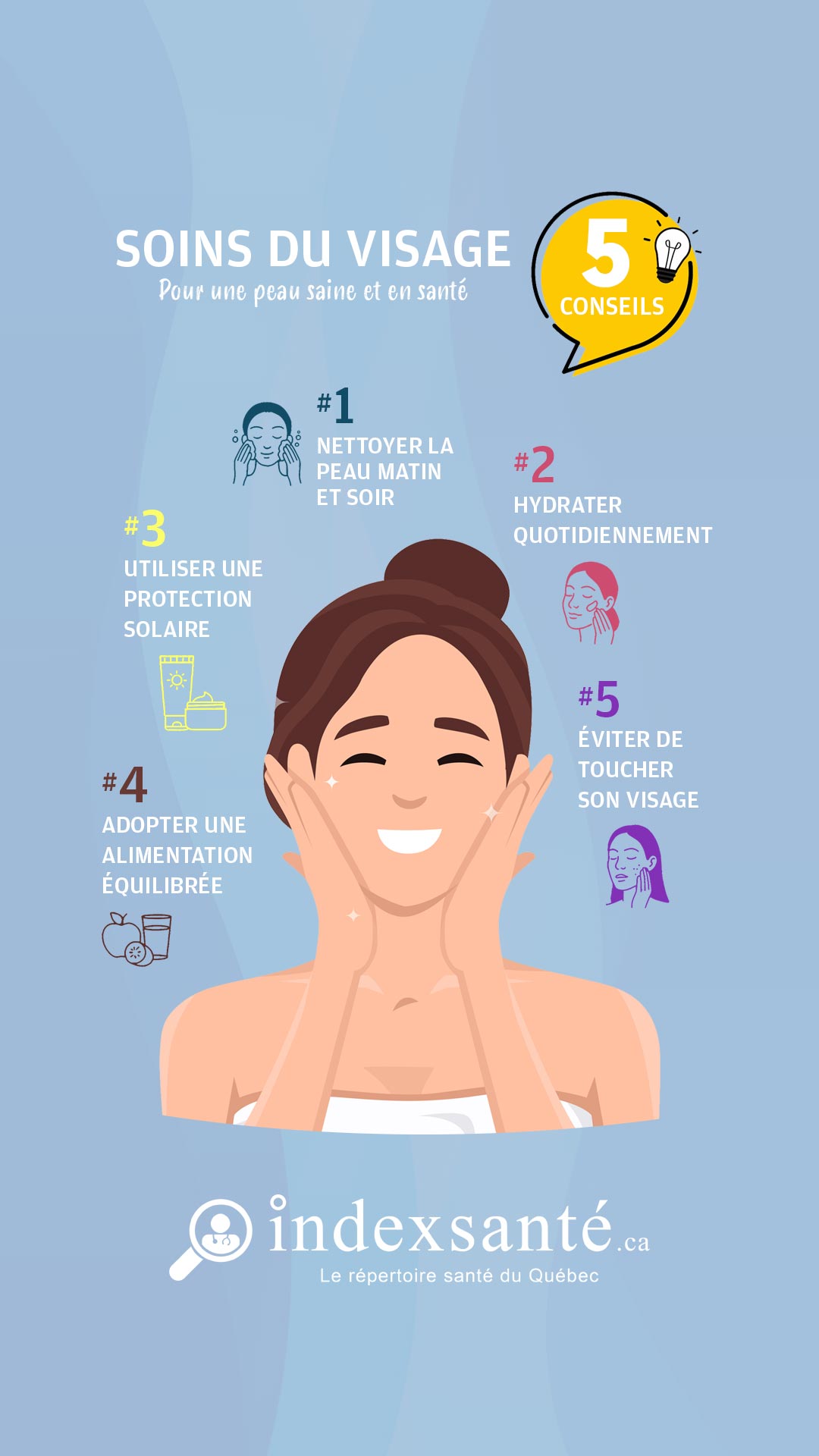 5 conseils santé pour les soins du visage (infographie)