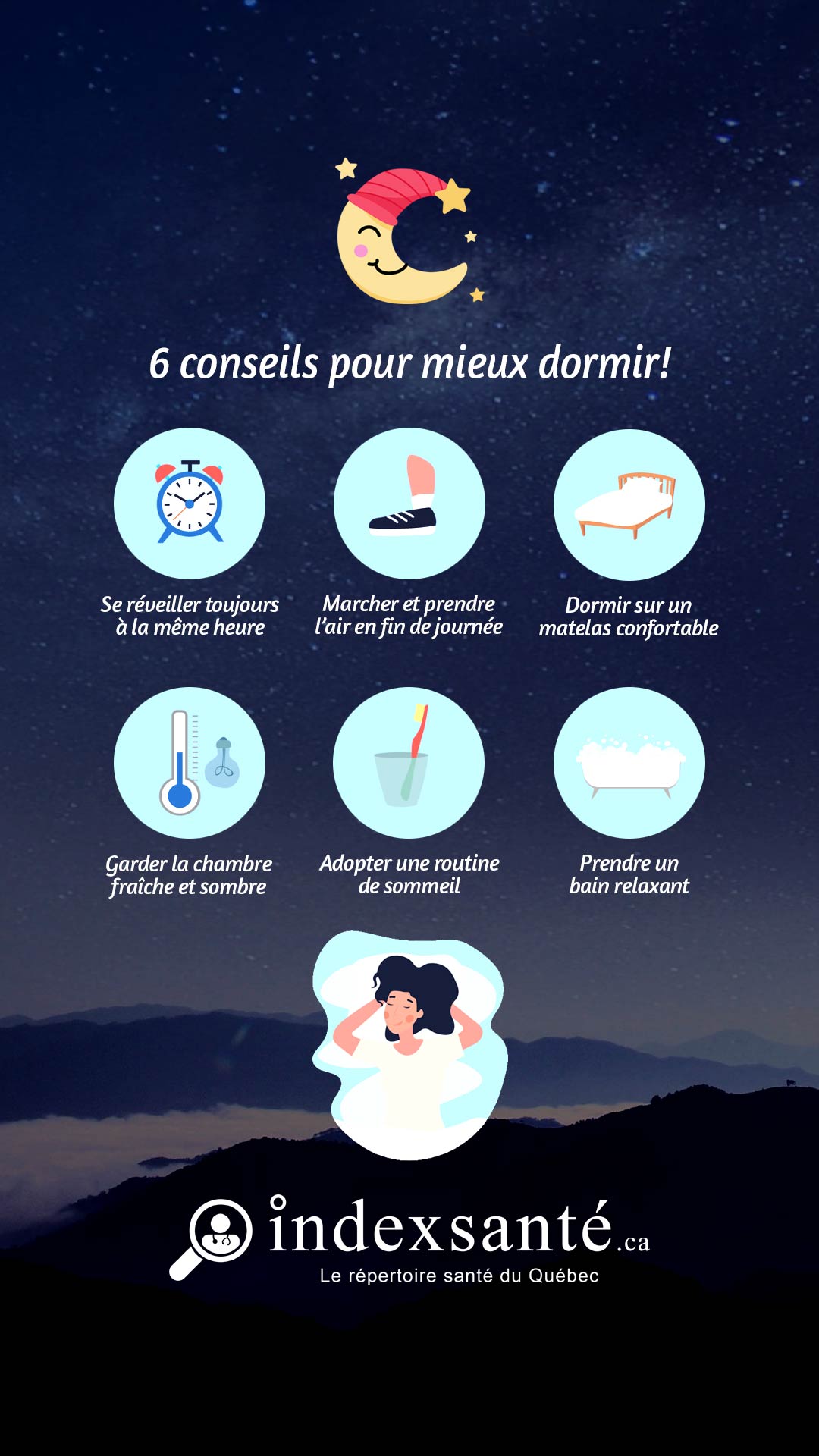 6 conseils pour mieux dormir (infographie)